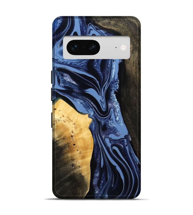 Pixel 7 Wood Live Edge Phone Case - Leeann (Blue, 800523)