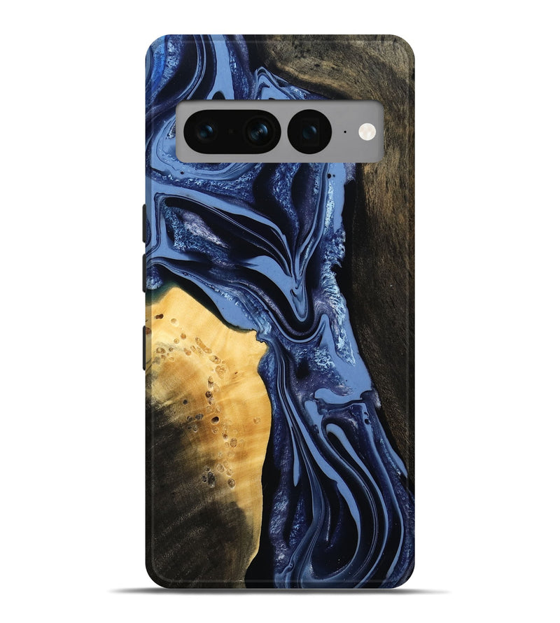 Pixel 7 Pro Wood Live Edge Phone Case - Leeann (Blue, 800523)