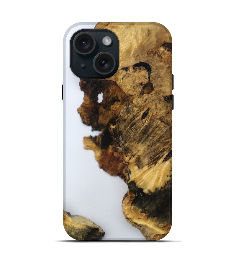 iPhone 15 Wood Live Edge Phone Case - Yoselin (Clear, 800524)