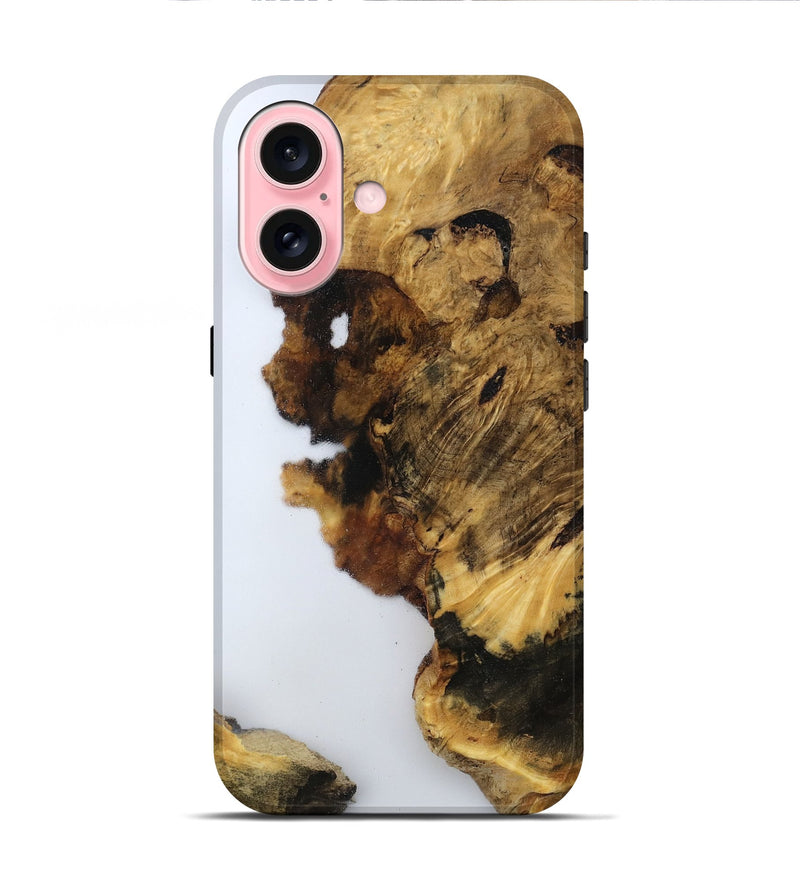 iPhone 16 Wood Live Edge Phone Case - Yoselin (Clear, 800524)