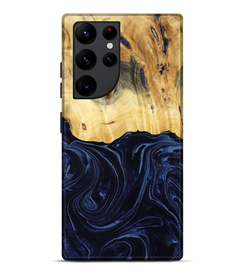 Galaxy S22 Ultra Wood Live Edge Phone Case - Arlette (Blue, 800525)