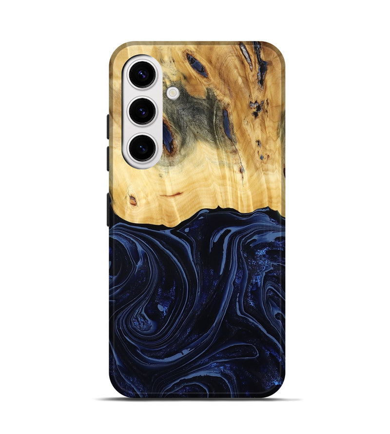 Galaxy S25 Wood Live Edge Phone Case - Arlette (Blue, 800525)
