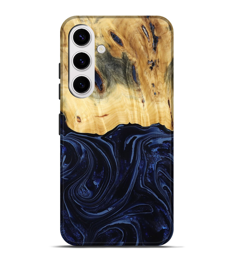 Galaxy S25 Plus Wood Live Edge Phone Case - Arlette (Blue, 800525)