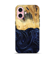 iPhone 17 Wood Live Edge Phone Case - Arlette (Blue, 800525)