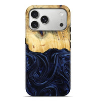 iPhone 17 Pro Max Wood Live Edge Phone Case - Arlette (Blue, 800525)