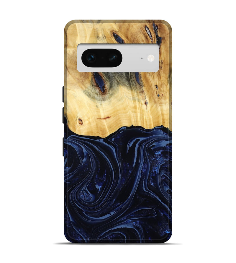 Pixel 7 Wood Live Edge Phone Case - Arlette (Blue, 800525)