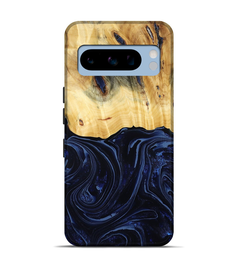Pixel 8 Pro Wood Live Edge Phone Case - Arlette (Blue, 800525)