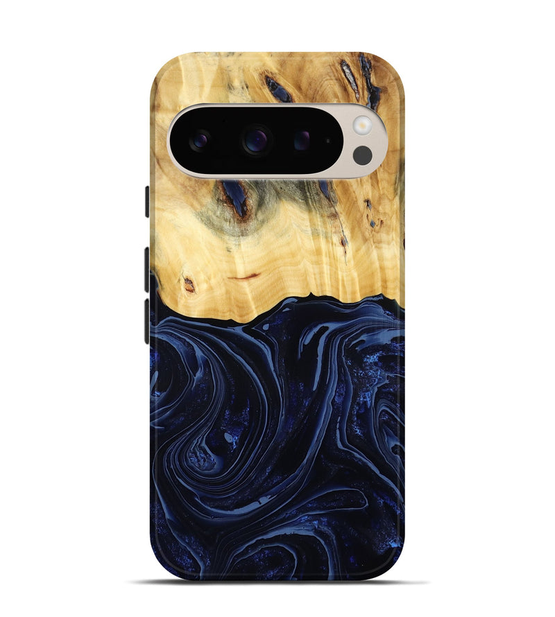Pixel 9 Wood Live Edge Phone Case - Arlette (Blue, 800525)