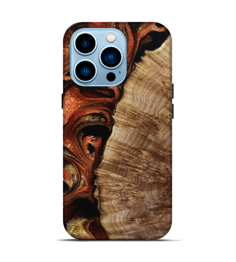iPhone 14 Pro Wood Live Edge Phone Case - Harland (Red, 800526)
