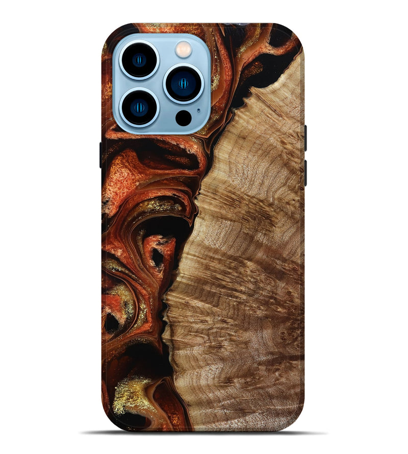 iPhone 14 Pro Max Wood Live Edge Phone Case - Harland (Red, 800526)