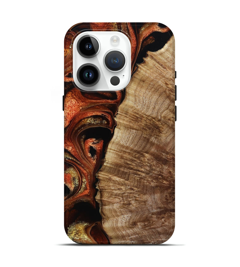 iPhone 15 Pro Wood Live Edge Phone Case - Harland (Red, 800526)