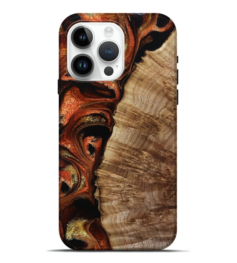 iPhone 15 Pro Max Wood Live Edge Phone Case - Harland (Red, 800526)