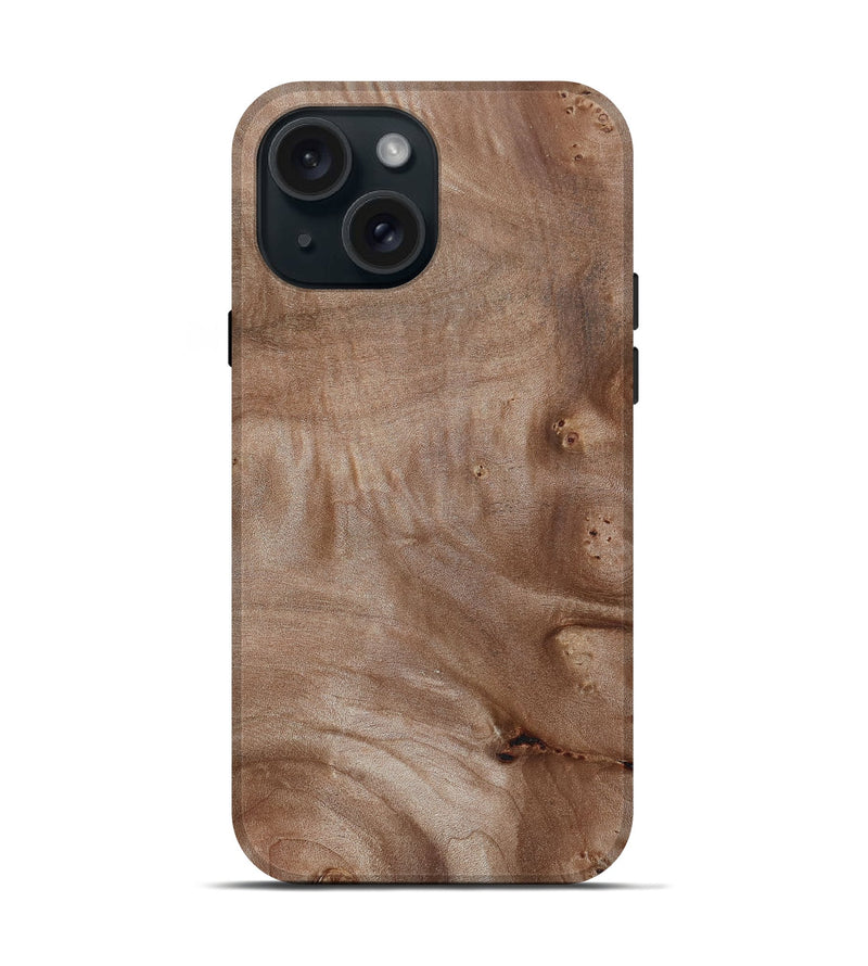 iPhone 15 Wood Live Edge Phone Case - Yasmine (Wood Burl, 800527)