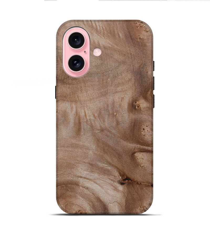 iPhone 16 Wood Live Edge Phone Case - Yasmine (Wood Burl, 800527)
