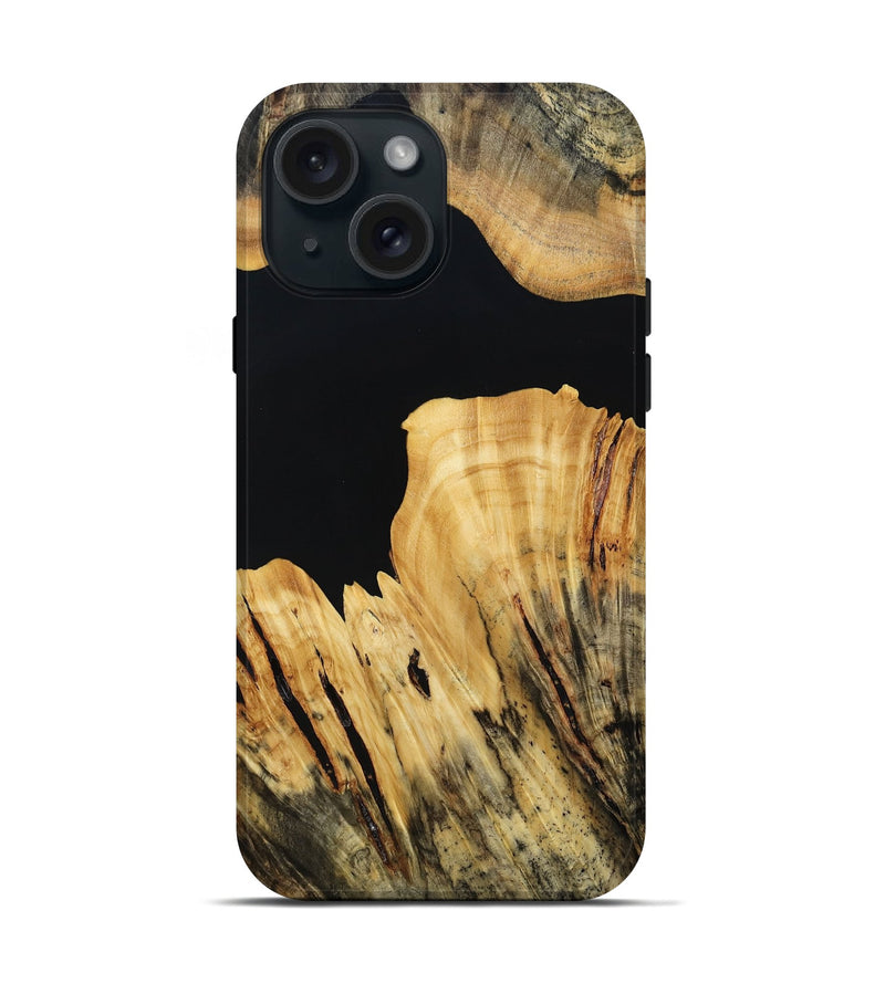 iPhone 15 Wood Live Edge Phone Case - Kaci (Wood Burl, 800531)