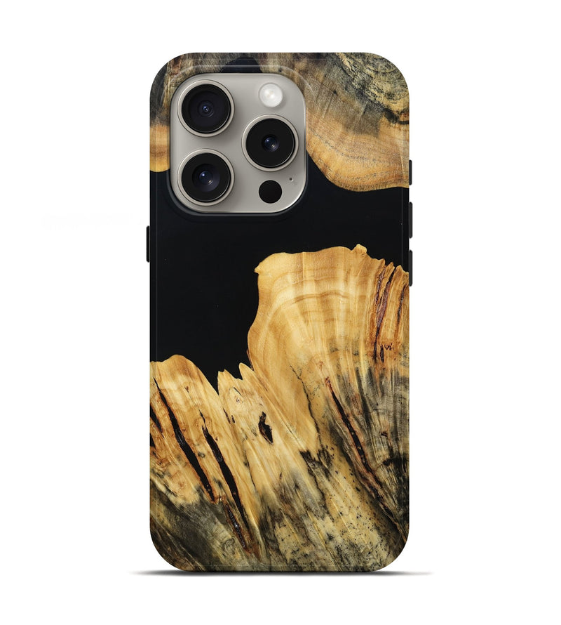 iPhone 16 Pro Wood Live Edge Phone Case - Kaci (Wood Burl, 800531)
