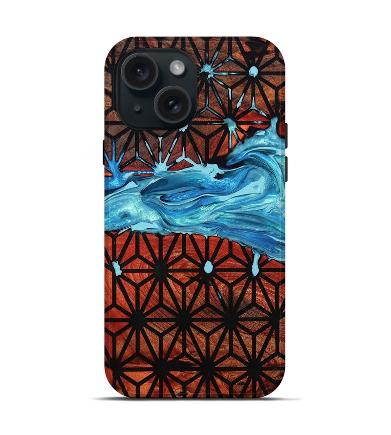 iPhone 15 Wood Live Edge Phone Case - Alex (Pattern, 800532)