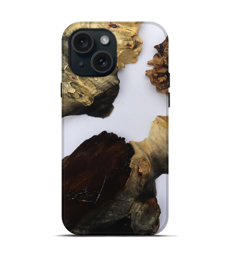 iPhone 15 Wood Live Edge Phone Case - Kenzo (Clear, 800534)