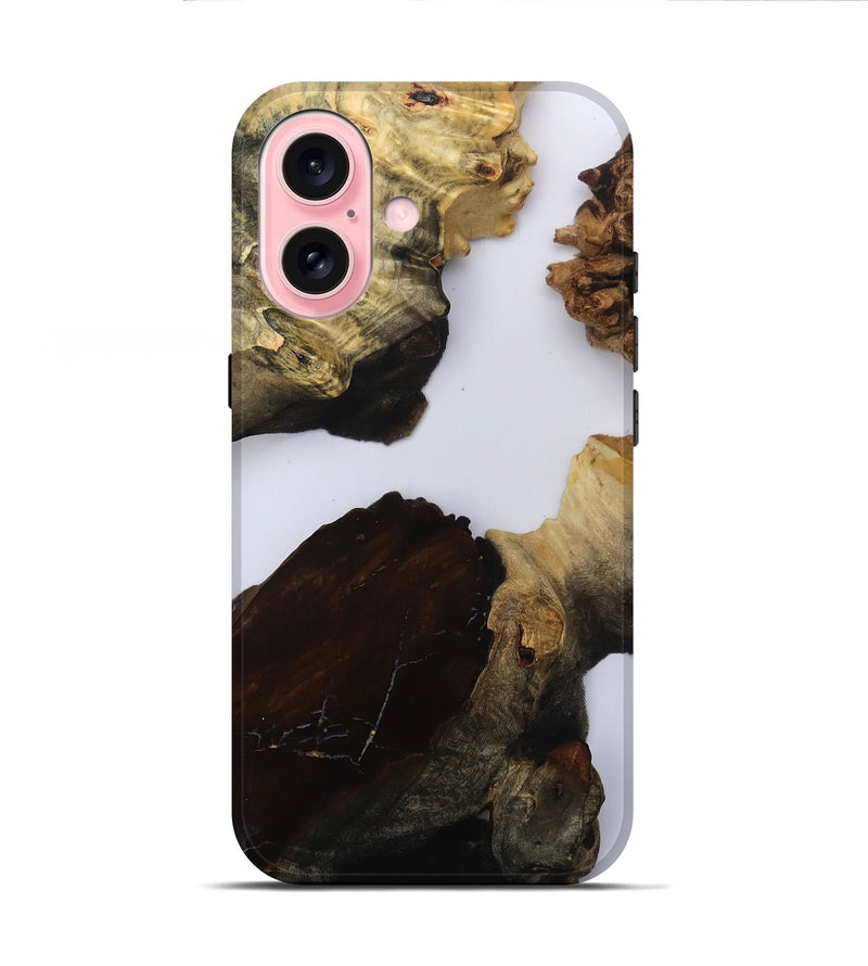 iPhone 16 Wood Live Edge Phone Case - Kenzo (Clear, 800534)