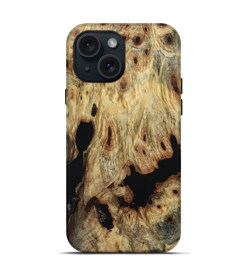 iPhone 15 Wood Live Edge Phone Case - Braylon (Wood Burl, 800535)