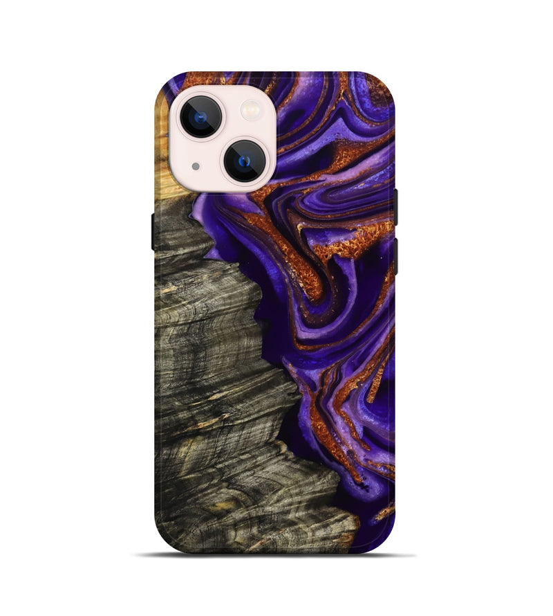 iPhone 13 mini Wood Live Edge Phone Case - Jerilyn (Purple, 800537)
