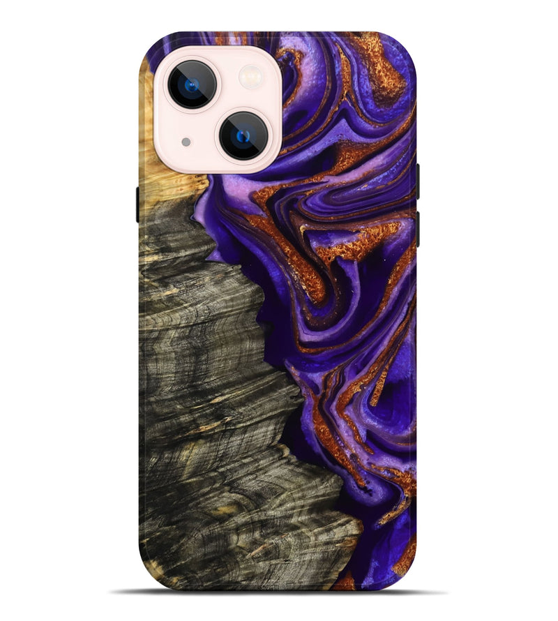 iPhone 14 Plus Wood Live Edge Phone Case - Jerilyn (Purple, 800537)