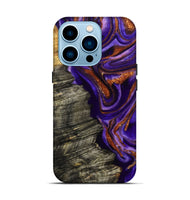 iPhone 14 Pro Wood Live Edge Phone Case - Jerilyn (Purple, 800537)
