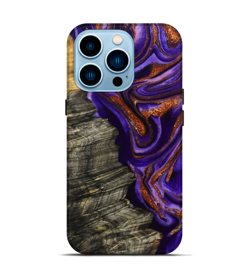 iPhone 14 Pro Wood Live Edge Phone Case - Jerilyn (Purple, 800537)