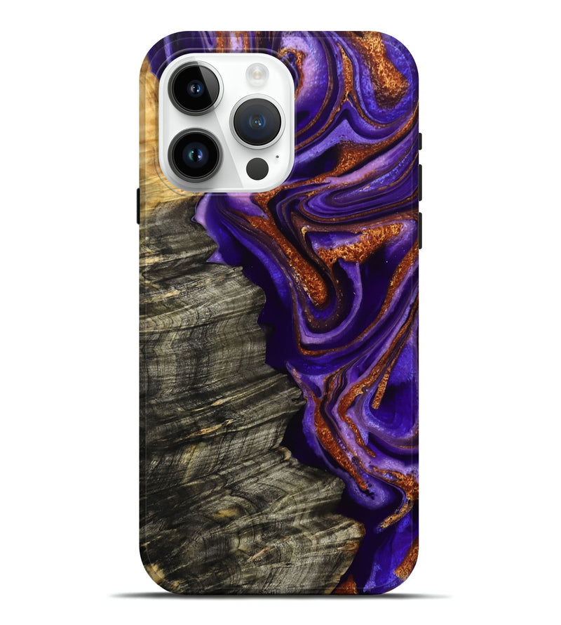 iPhone 15 Pro Max Wood Live Edge Phone Case - Jerilyn (Purple, 800537)