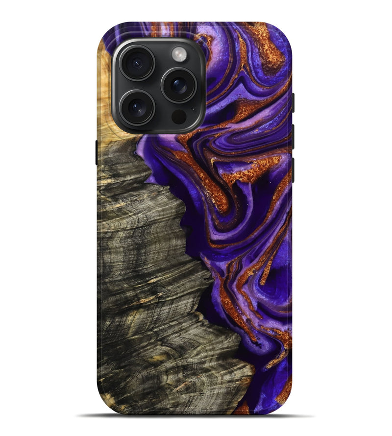 iPhone 16 Pro Max Wood Live Edge Phone Case - Jerilyn (Purple, 800537)