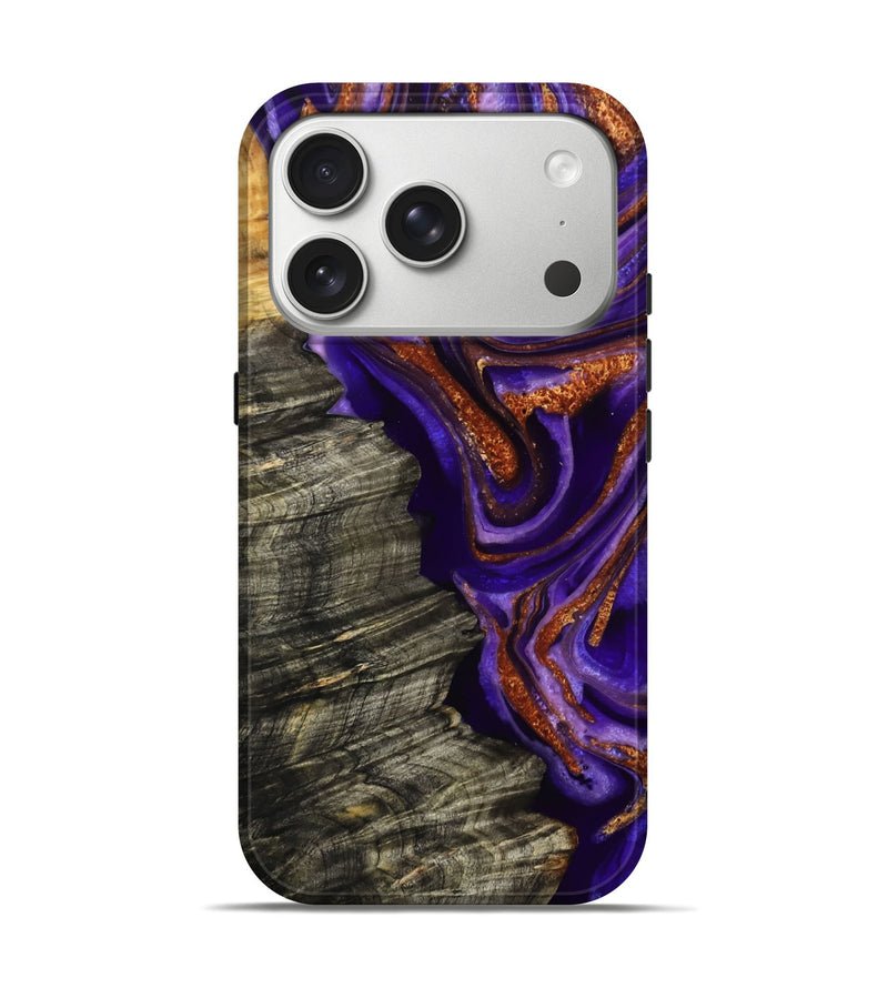 iPhone 17 Pro Wood Live Edge Phone Case - Jerilyn (Purple, 800537)