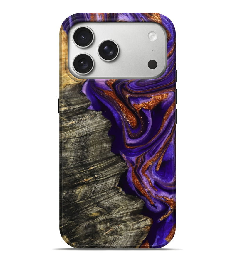 iPhone 17 Pro Max Wood Live Edge Phone Case - Jerilyn (Purple, 800537)
