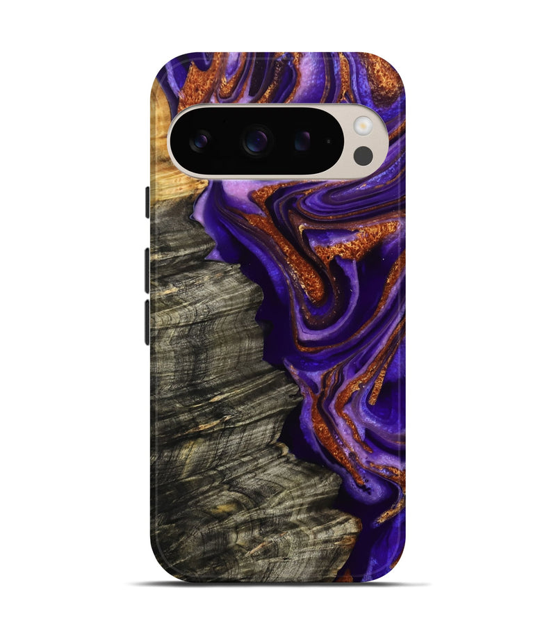 Pixel 9 Pro Wood Live Edge Phone Case - Jerilyn (Purple, 800537)