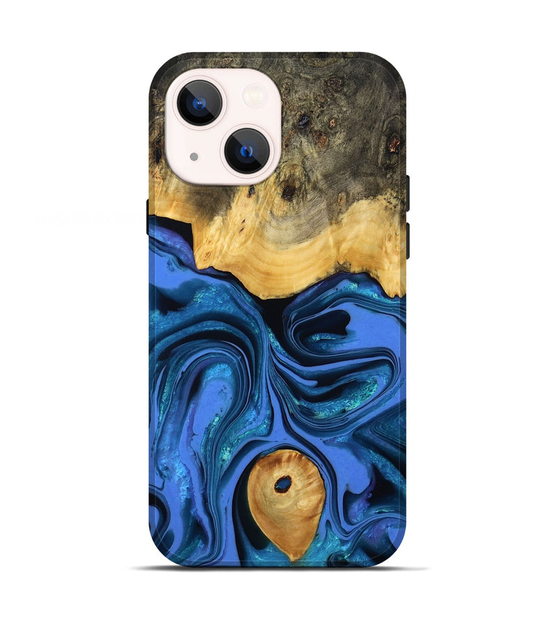 iPhone 13 Wood Live Edge Phone Case - Adler (Blue, 800540)