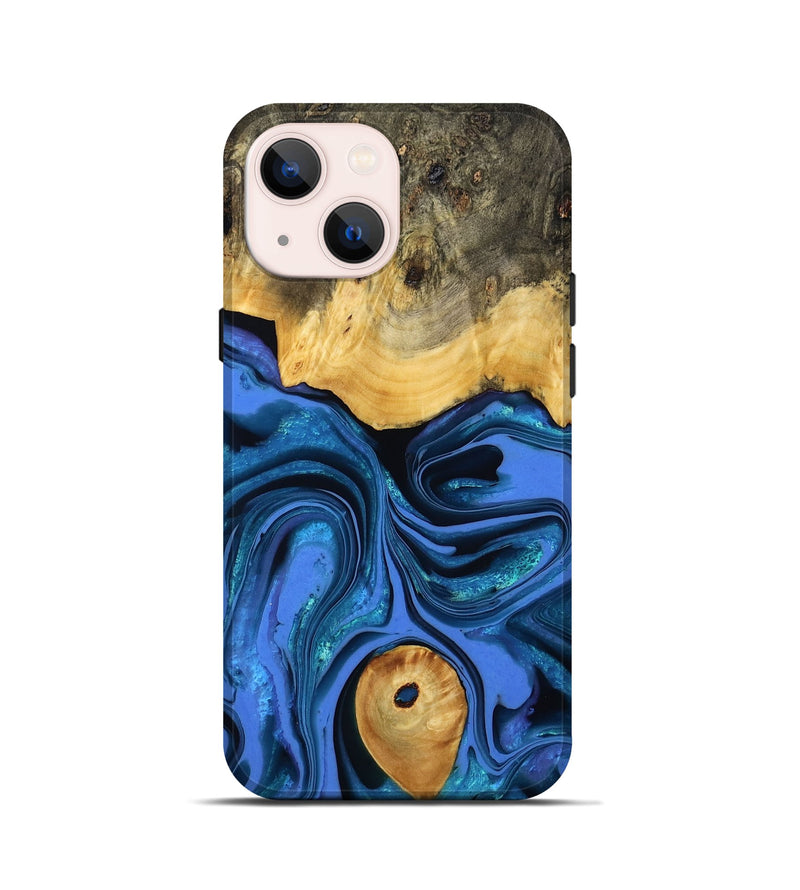 iPhone 13 mini Wood Live Edge Phone Case - Adler (Blue, 800540)