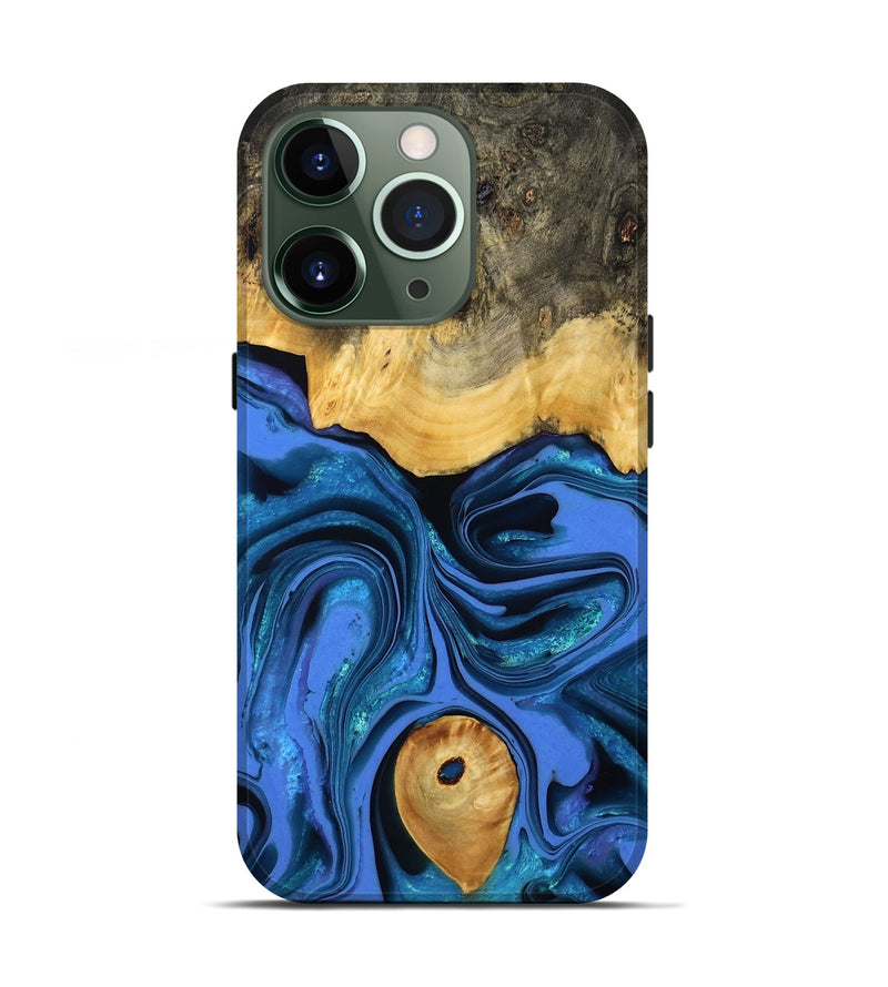 iPhone 13 Pro Wood Live Edge Phone Case - Adler (Blue, 800540)