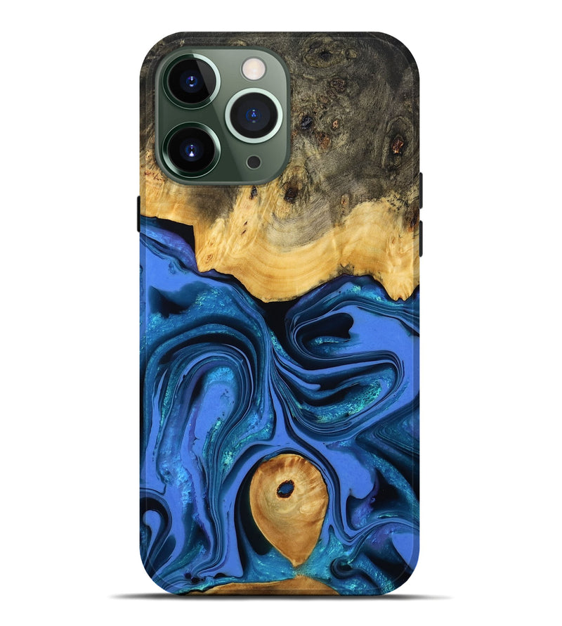 iPhone 13 Pro Max Wood Live Edge Phone Case - Adler (Blue, 800540)