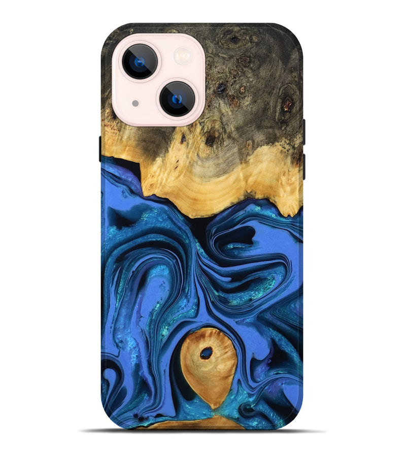 iPhone 14 Plus Wood Live Edge Phone Case - Adler (Blue, 800540)