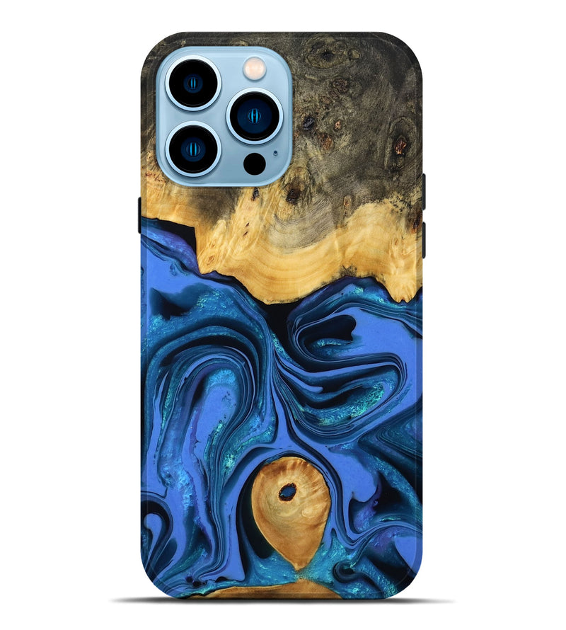 iPhone 14 Pro Max Wood Live Edge Phone Case - Adler (Blue, 800540)