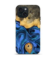 iPhone 15 Wood Live Edge Phone Case - Adler (Blue, 800540)