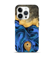 iPhone 15 Pro Wood Live Edge Phone Case - Adler (Blue, 800540)
