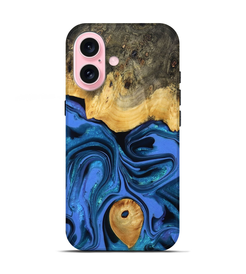 iPhone 17 Wood Live Edge Phone Case - Adler (Blue, 800540)
