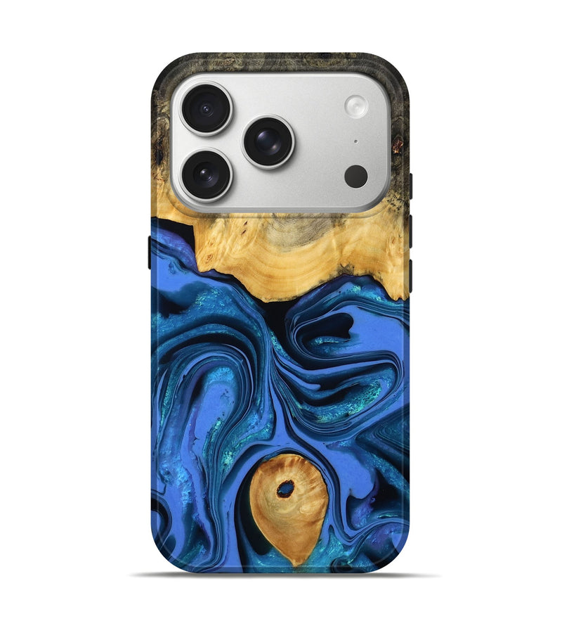 iPhone 17 Pro Wood Live Edge Phone Case - Adler (Blue, 800540)