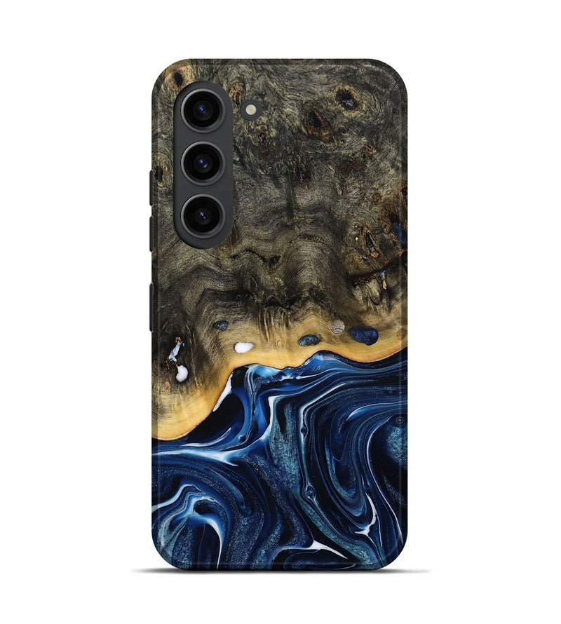 Galaxy S23 Wood Live Edge Phone Case - Leona (Blue, 800541)