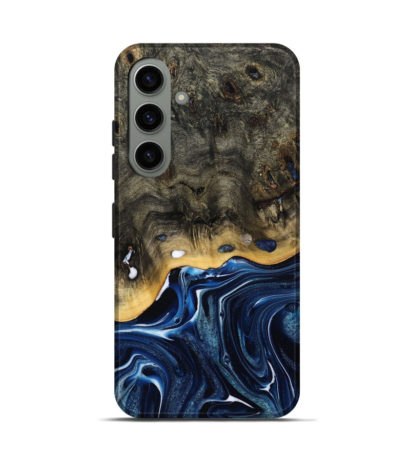 Galaxy S24 Wood Live Edge Phone Case - Leona (Blue, 800541)