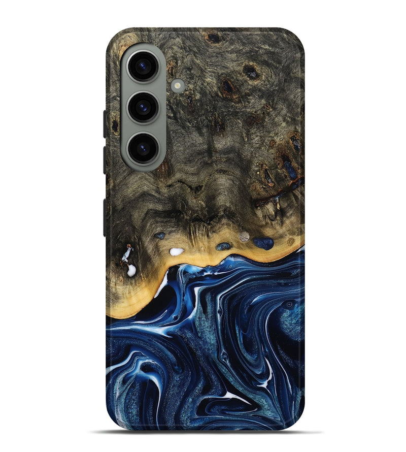 Galaxy S24 Plus Wood Live Edge Phone Case - Leona (Blue, 800541)