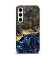 Galaxy S25 Wood Live Edge Phone Case - Leona (Blue, 800541)