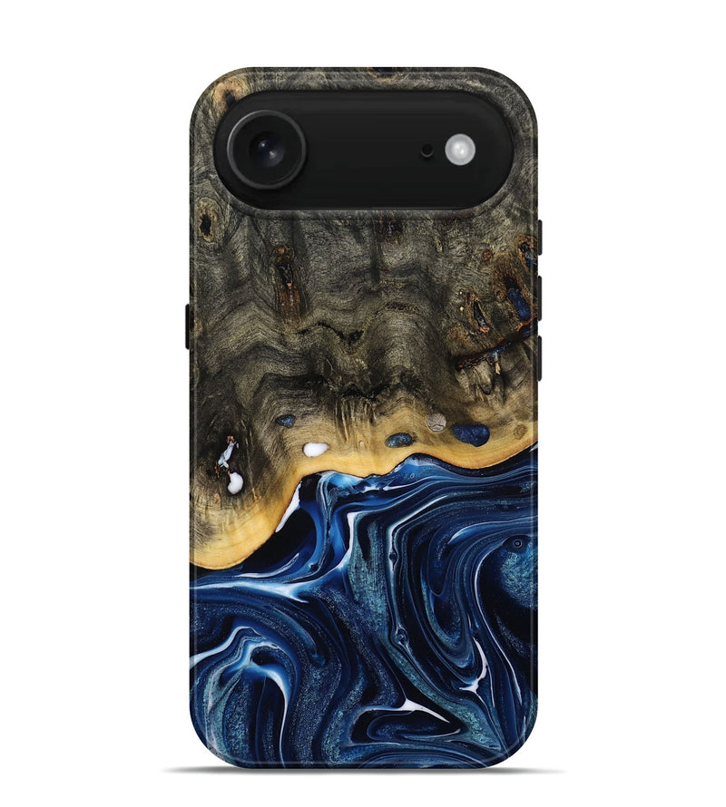 iPhone 17 Air Wood Live Edge Phone Case - Leona (Blue, 800541)