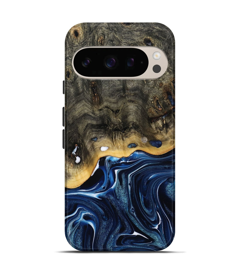 Pixel 10 Wood Live Edge Phone Case - Leona (Blue, 800541)