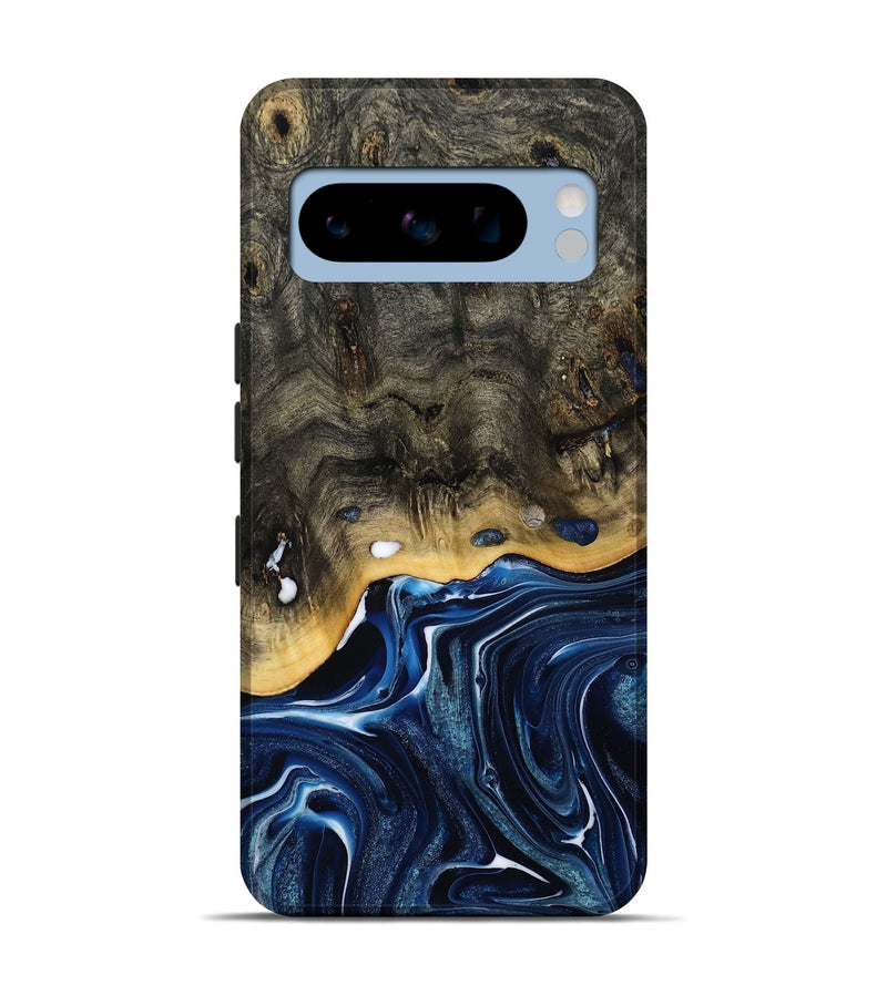Pixel 8 Pro Wood Live Edge Phone Case - Leona (Blue, 800541)